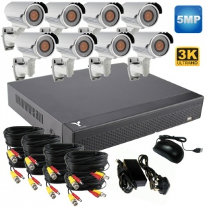 5mp CCTV Kit with 8 x 60m Ir Varifocal Bullet Cameras